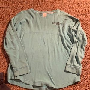 pink crewneck (turquoise color)